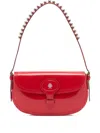 Bally Small Studded-handle Shoulder Bag In Red