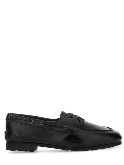 BALLY SMOOTH LEATHER LOAFERS WITH DECORATIVE LACING