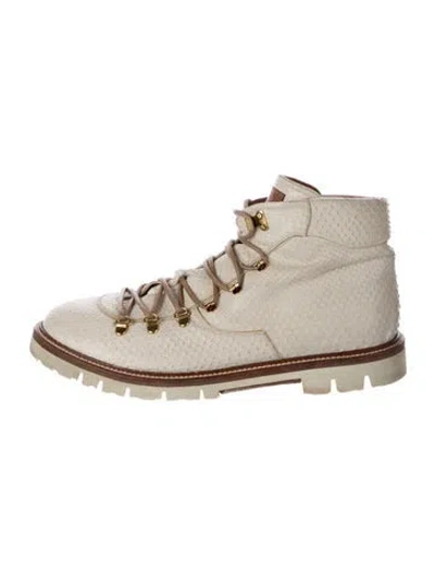 Pre-owned Bally Snakeskin Animal Print Athletic Sneakers In Neutrals