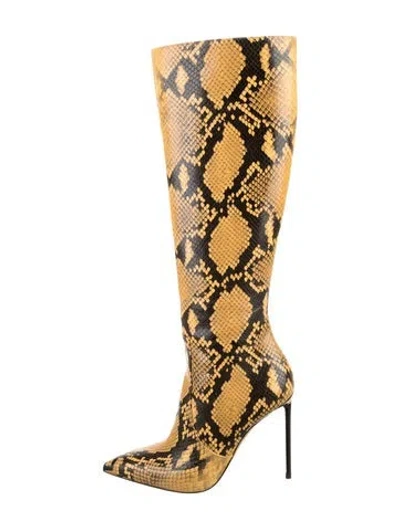 Pre-owned Bally Snakeskin Animal Print Boots In Multi