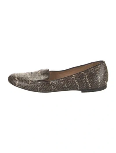 Pre-owned Bally Snakeskin Animal Print Loafers In Multi