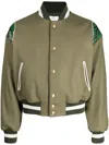 Bally Snakeskin Effect-detail Bomber Jacket In Green