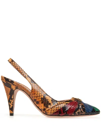 Bally Snakeskin-effect Leather Pumps In Orange