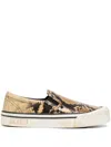 Bally Santa Ana Printed Leather Slip-on Sneakers In Brown