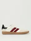 Bally Retro Crest Leather Striped Sneakers In White