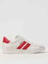 Bally Round Toe Leather Low Top Sneakers In White