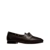 Bally Buffalo Leather Moccasin-style Flat Shoes With Subtle Stitching In Brown