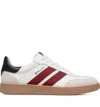 Bally Retro Crest Leather Striped Sneakers In White