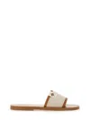 Bally Logo Patch Open-toe Slides In Gold