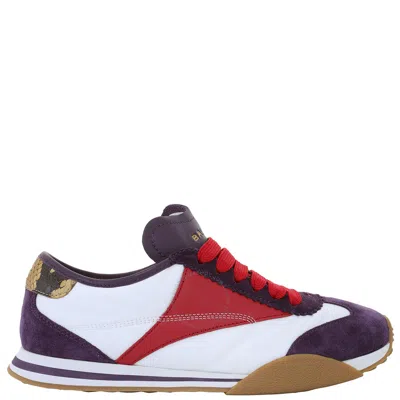 Bally Sussex Lace-up Leather Sneakers In Purple/white/red