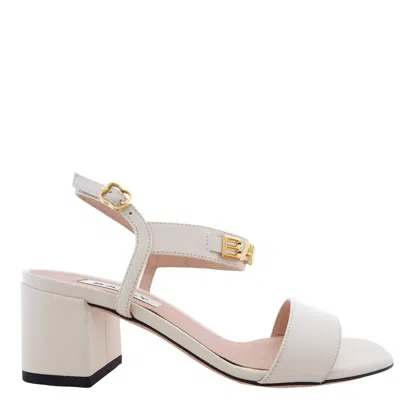 Bally Spell Heeled Leather Sandals, Brand Size 35 ( Us Size 4.5 ) In White