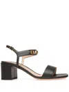 Bally Spell Heeled Leather Sandals In Black