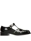 Bally Spiegel Studded Cutout Glossed-leather Sandals In Black