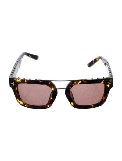 Pre-owned Bally Square Tinted Sunglasses In Brown