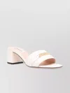 Bally Square Toe Block Heel Mules With Gold-tone Hardware