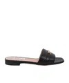 Bally Square Toe Flat Sandals In Black