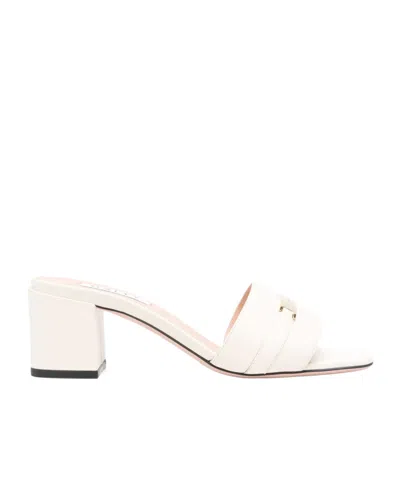 Bally Square Toe High Heel Sandals In Brown
