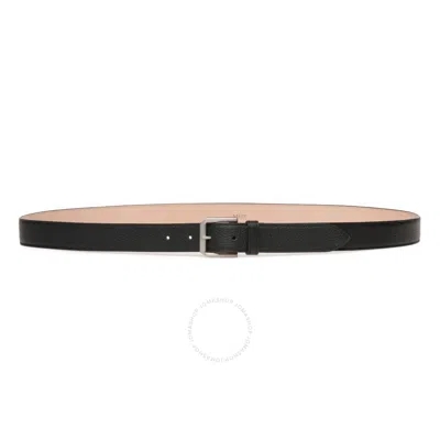 Bally Black Pebbled Leather Belt With Buckle In Black/cuero+pall