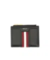 Bally Compact Portfolio Stripe Detail In Black