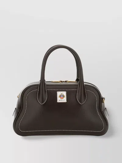 BALLY STITCHING CONTRAST DETACHABLE STRAP TOP HANDLES BAG
