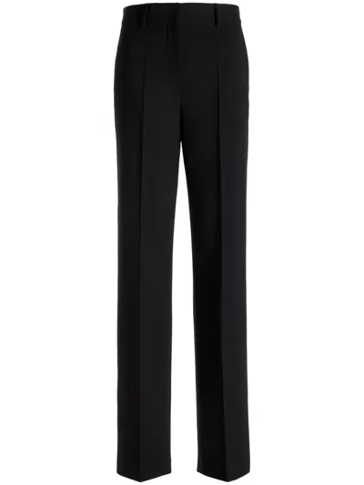 Bally Tailored Straight Leg Pants In Mohair Wool Mix In Black