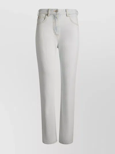 Bally Straight Trousers With Belt Loops And Five Pockets In White