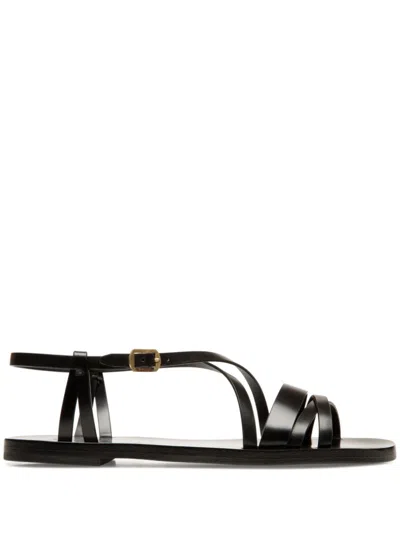 Bally Strappy Leather Sandals In Black