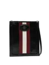 Bally Stripe-design Messenger Bag In Black