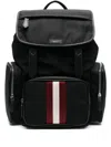 Bally Stripe-detail Backpack In Black