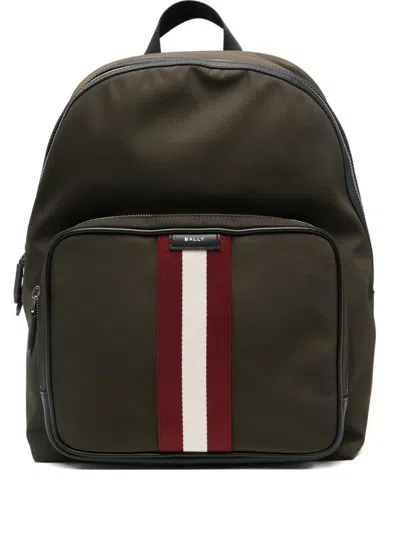 Bally Stripe-detail Backpack In Green
