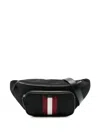 Bally Stripe-detail Belt Bag In Black