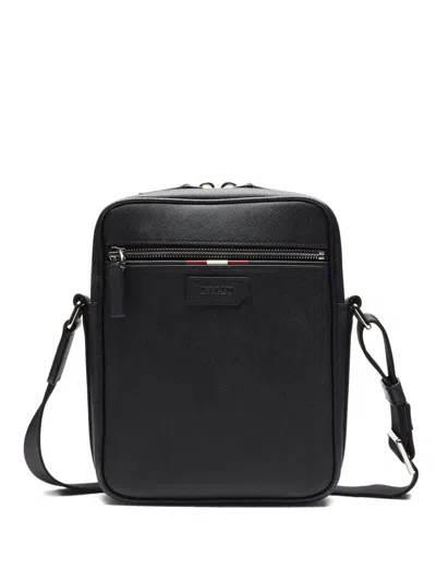 Bally Stripe-detail Messenger Bag In Black