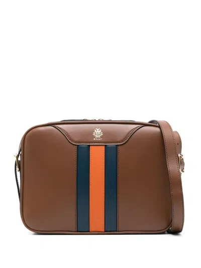 Bally Schultertasche Mit Streifen In Braun