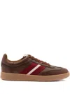 Bally Retro Crest Sneaker In Brushed Leather In Brown