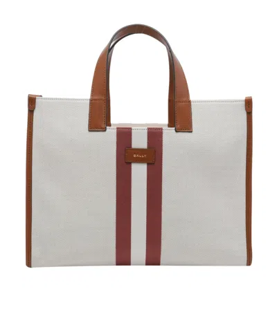 Bally Stripe Easy Tote Bag In Gray