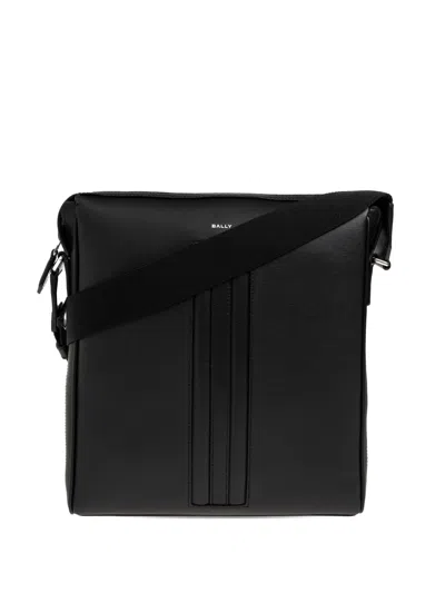 Bally Stripe Leather Bag In Black