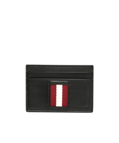 Bally Stripe Leather Cardholder In Animal Print