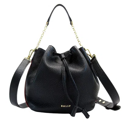 Pre-owned Bally Stripe Leather Shoulder Bag () In Black