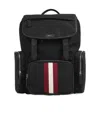 Bally Striped Backpack In Black