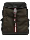 Bally Striped Backpack In Black