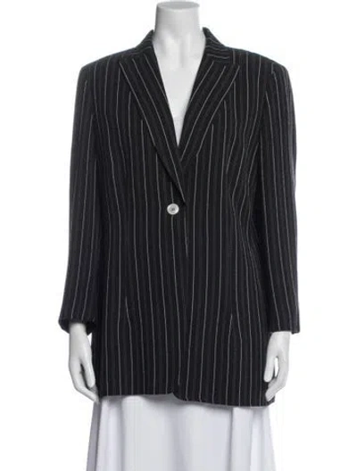 Pre-owned Bally Striped Blazer In Blue