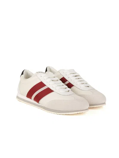 Bally Striped Calf Leather Sneaker In White