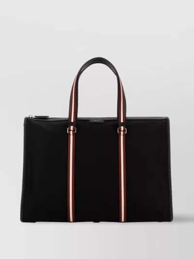 Bally Striped Canvas Shopping Bag