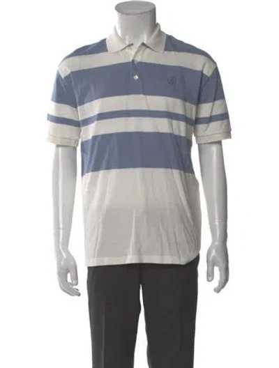 Pre-owned Bally Striped Crew Neck Polo Shirt In Blue