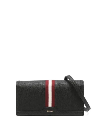 Bally Striped Crossbody Bag In Black