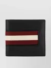 BALLY STRIPED DETAIL LEATHER BIFOLD WALLET