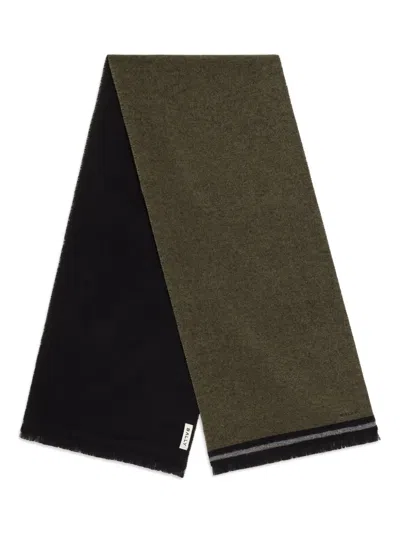 Bally Striped-detail Scarf In Green