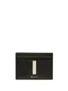 Bally Striped-edge Leather Cardholder In Black