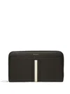 Bally Striped-edge Leather Cardholder In Black