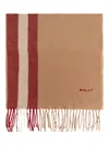 Bally Striped Fringed Scarf In Brown